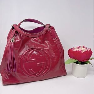 GUCCI Soho Pink Patent Leather Hobo 🩷